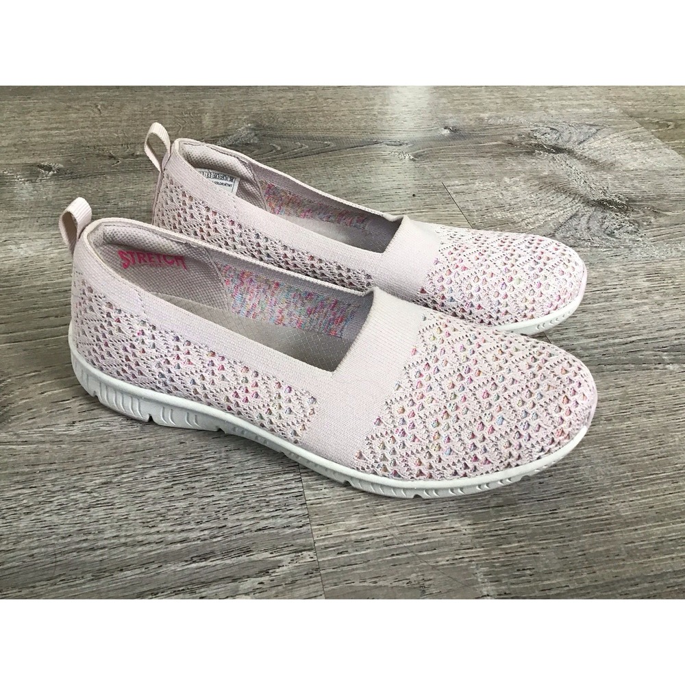 SKECHERS 100690 Pink  - Knitwaves Women's Slip-Ins Size 8.5 Shoes Vegan Flats